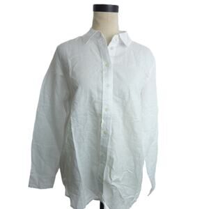 NWT J.Crew Linen Blend Button-Up Shirt Size M